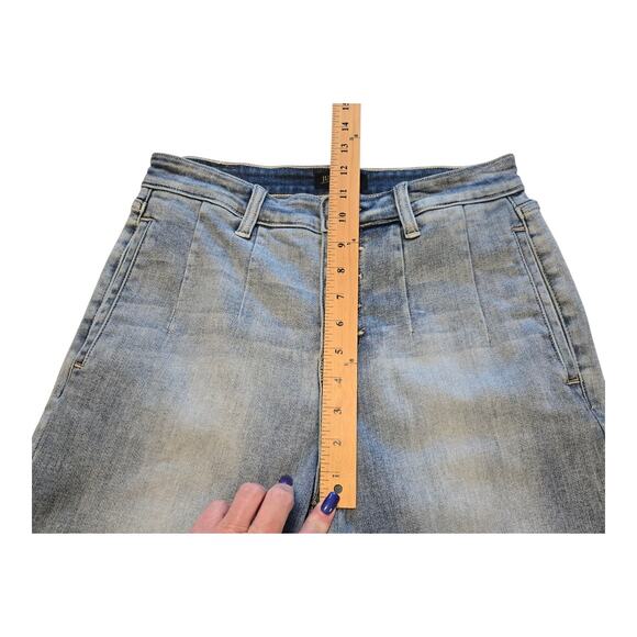 Judy Blue Wide Leg Crop Jeans Womens 7/28 Blue Light Wash Button Fly Bohemian - Picture 10 of 12